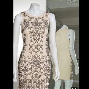 Alexia Admor beaded dress cream black L